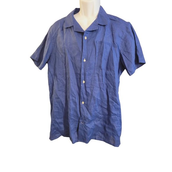 Tenth & Ocean Men's Short Sleeve Shirt Size Large Blue - Picture 3 of 5